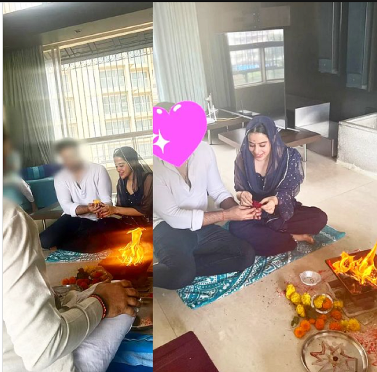 Is Urfi Javed Engaged? Photos of Actress Participating in Puja Ceremony with Mystery Man Fuel Engagement Speculation